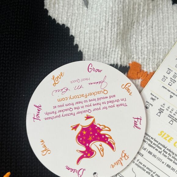 Quacker Factory Sweater Womens 1X Black Halloween Trick or Treat Ghost Pumpkin - Picture 5 of 12